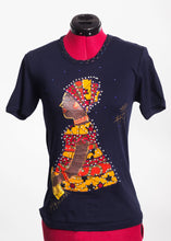 Load image into Gallery viewer, Ankara Print Embellished Tee Shirt
